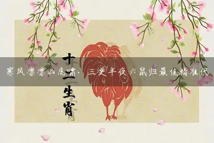 寒风凛凛凶虎啸，三更半夜六鼠归最佳精准代表哪个准确生肖,,释义词典作答成语解释