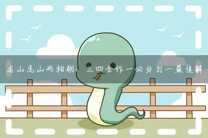 龙山虎山两相朝，三四会作一必分打一最佳解谜哪个生肖,释义落实谜语解释